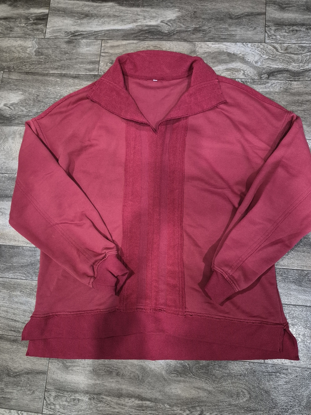 Amazon Women’s Red Pullover Sweater with Collared V-Neck